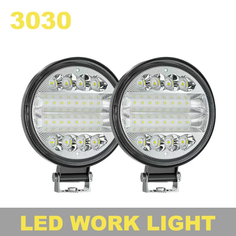 

Светодиодные рабочие фары для тракторов, 4-дюймовые светодиодные фонари 72 Вт, круглые, 12 В, 24 В, внедорожные фары, рабочая панель для грузовиков, пикапов, внедорожников, квадроциклов