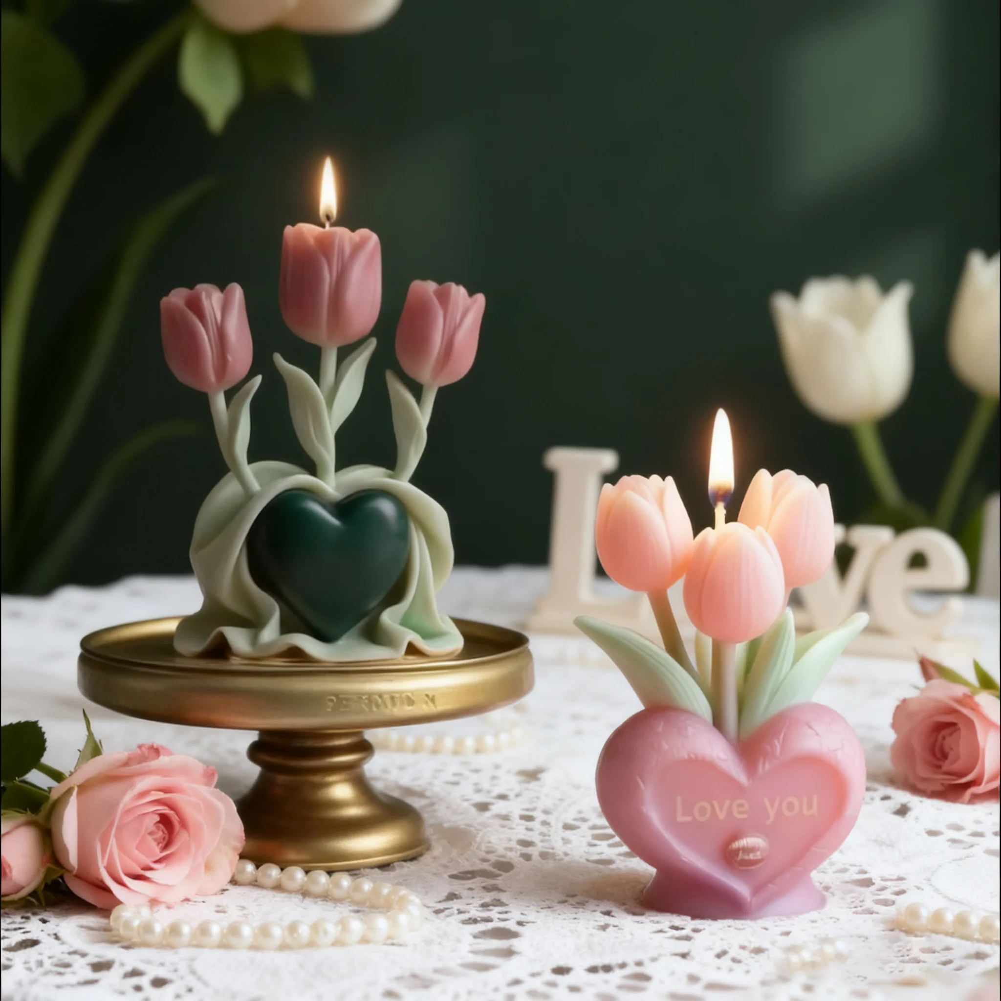 

3D Tulip Candle Mold Creative Silicone Mold DIY Resin Pillar Aromatherapy Plaster Soap Flower Craft