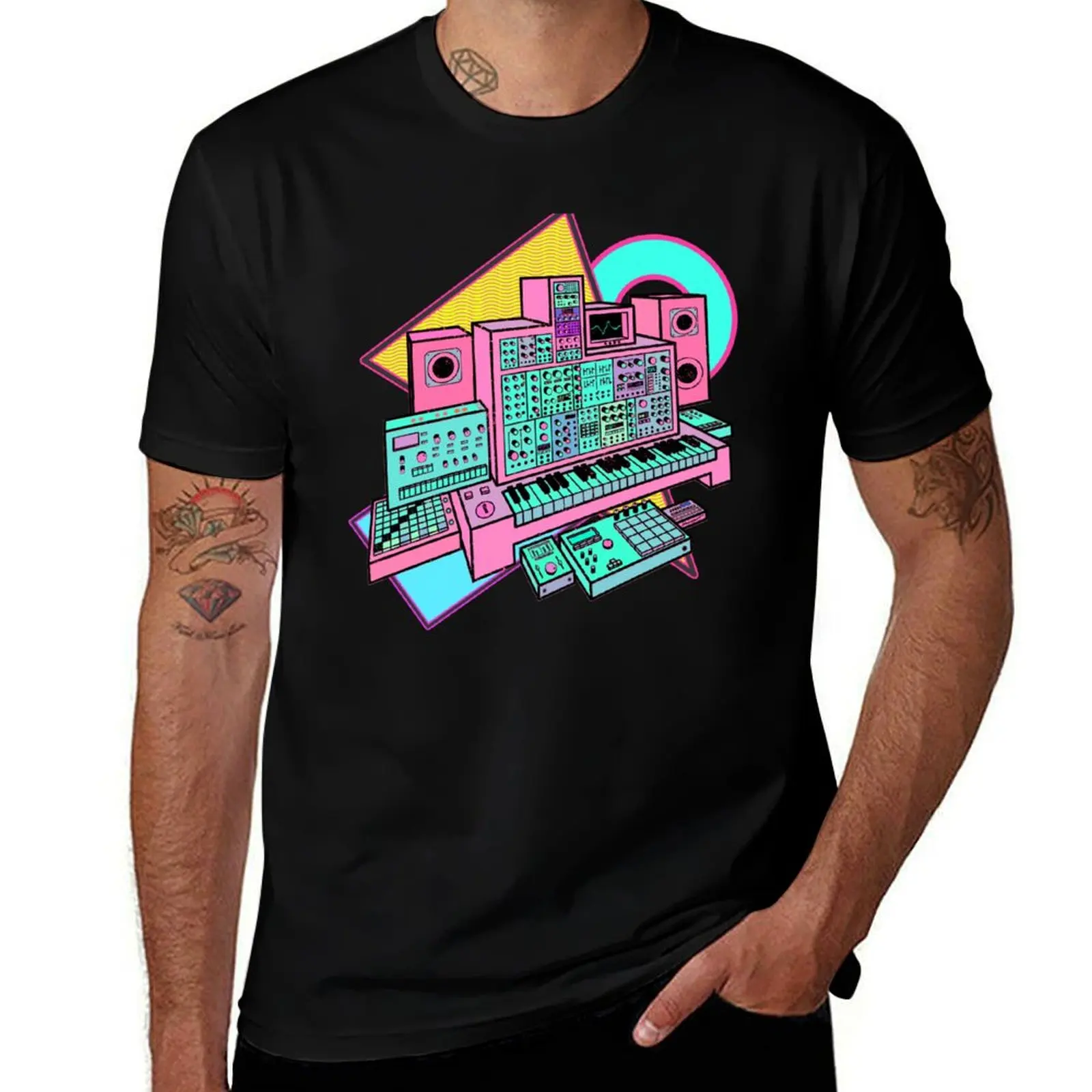 Modular Synthesizer for Synthwave Music Producer T-Shirt Construction Work Tee Shirt T-Shirt
