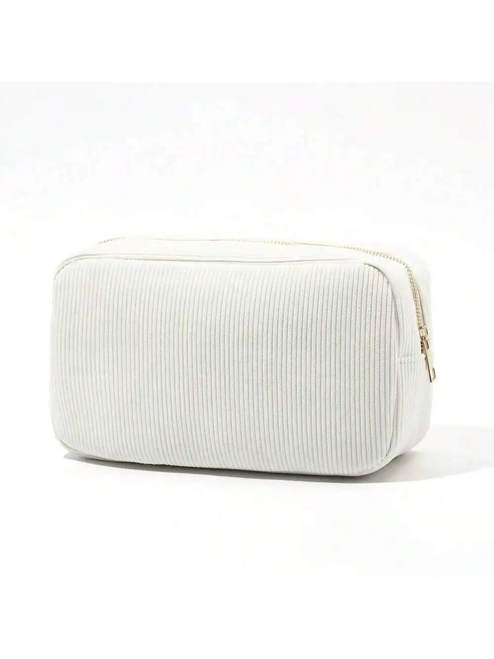 Personalised Corduroy Makeup Bag Custom Name Travel Toiletry Pouch_voghion.com