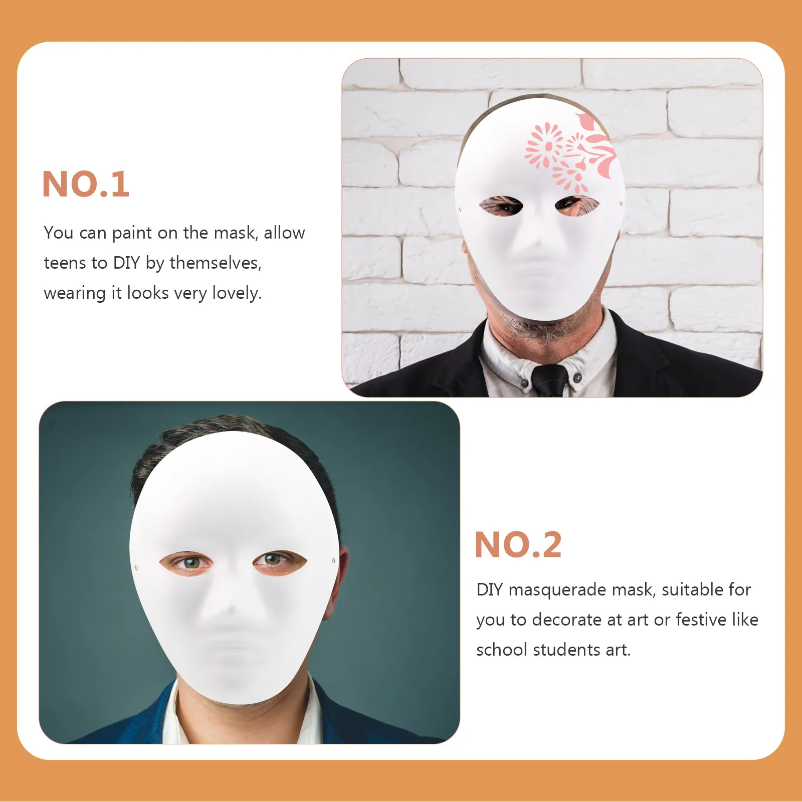 

10 шт. бумажных заготовок для масок: маски для росписи, косплея, Хэллоуина, поделок и творчества