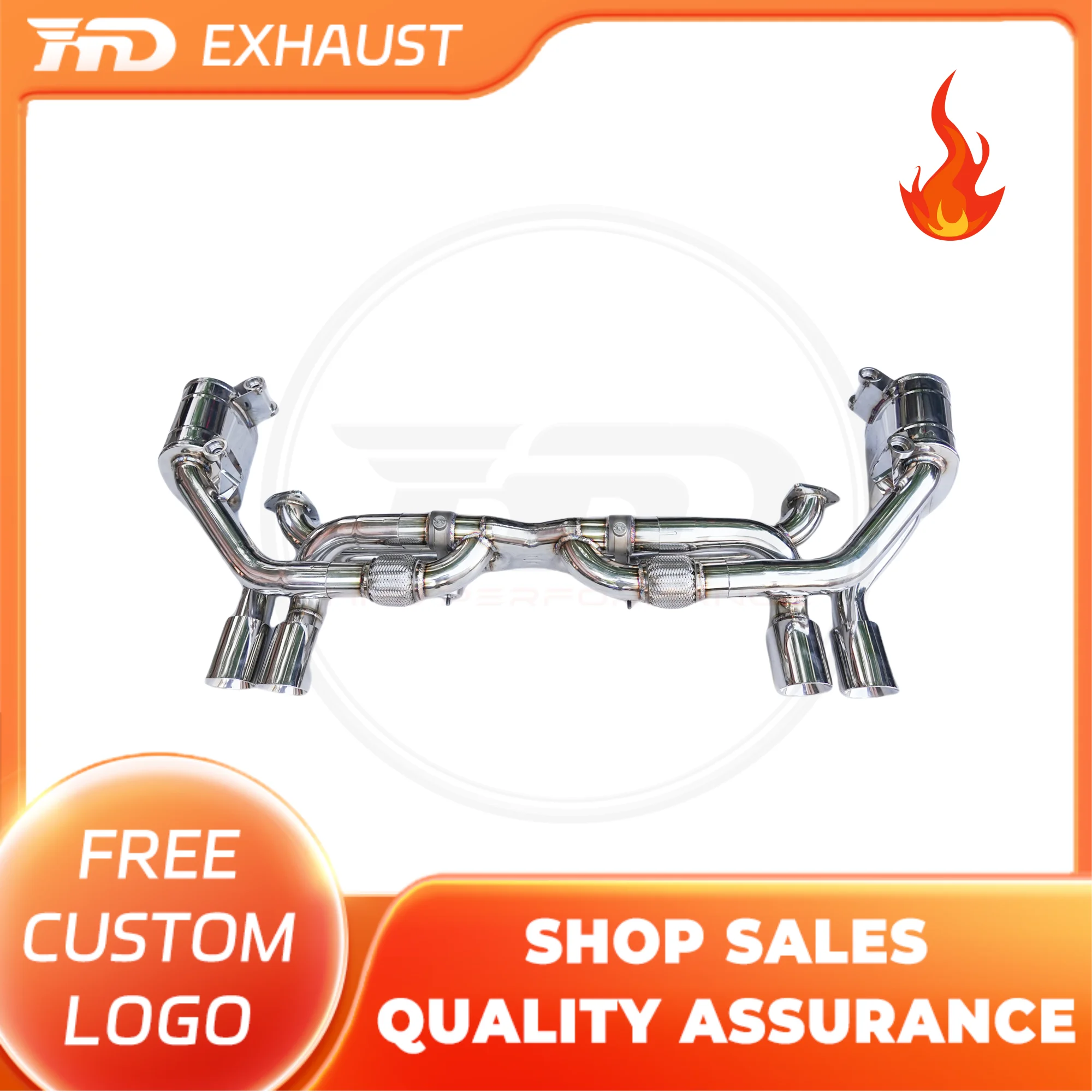 

HMD Exclusive customization Stainless Steel Catback Exhaust System Performance Muffler Pipes For Porsche 911 991.1 With valve