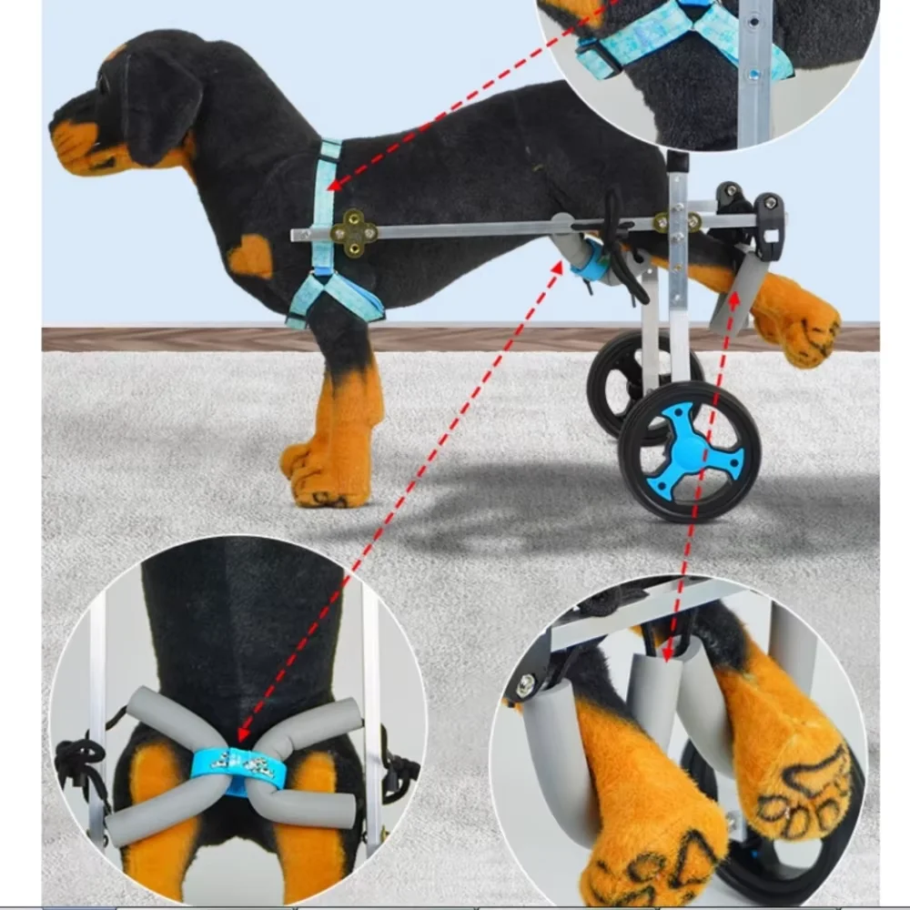 Dog Wheelchair For Back Legs Pet Wheelchair Disabled Dog Old Cat Walk Tool Rehabilitation Wheelchair For Back Legs Lightweight