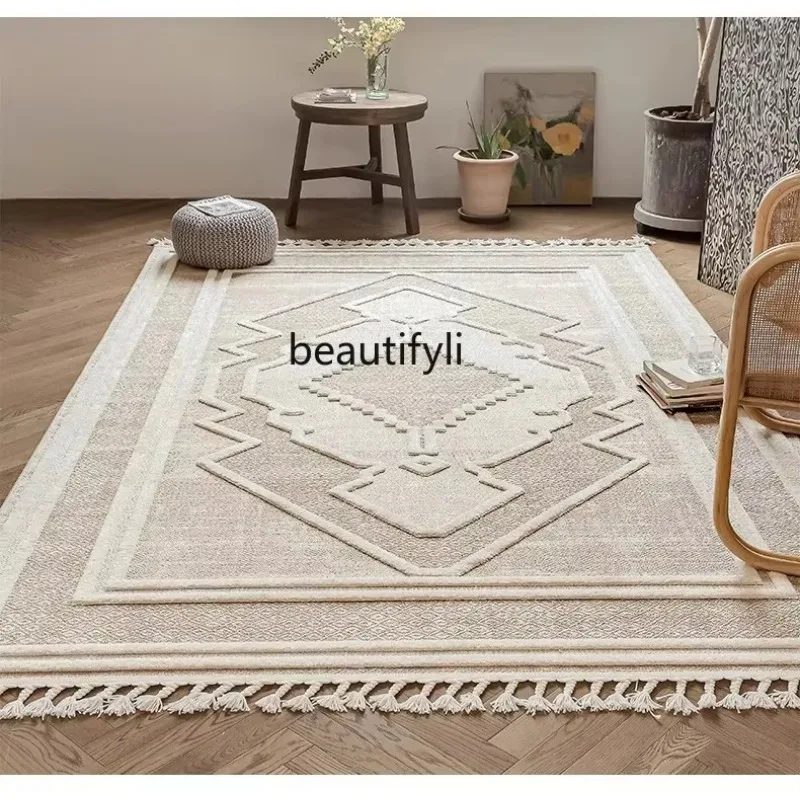 

F132 Living room carpet new glue-free Turkish imported French retro high-end bedroom bedside blanket