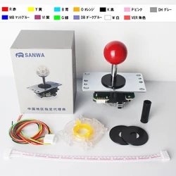 Original japão sanwa joystick jlf tp 8yt balancim de luta com topball 5pin fio jamma arcada jogo de venda automática pc ps3 xbox kit diy