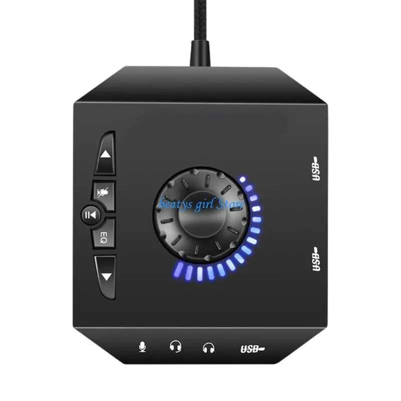 C7AB External Sound Card for Portable Use on Desktop Laptop Providing Improved Sound