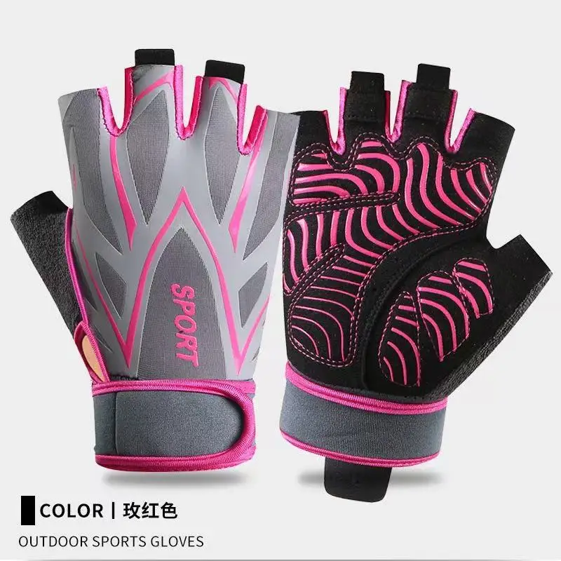 Half Finger Wrist Support Fitness Gloves Anti Callus Anti Slip Shock Absorbent Weightlifting Pull Ups Dumbbells Cycling Men Wome