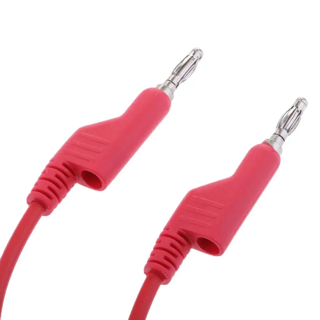 1m Silicone Test Cable Lead Stackable Banana Plug Wire Pure Copper Electrical Test Cord for Physics Lab and Circuit Assembly