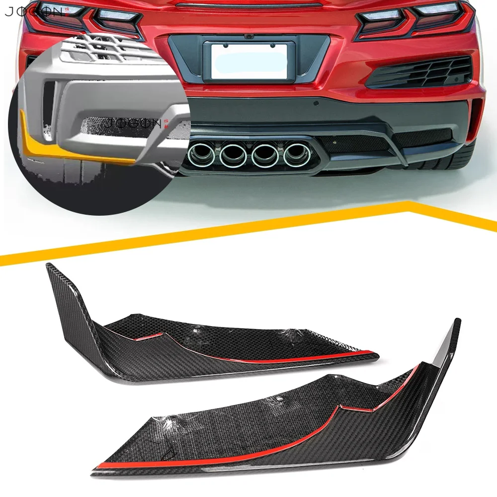 For Chevrolet Corvette C8 Z06 Z07 LT6 ZR1 Coupe Convertible HTC 2023 2024 2025 2026 Real Carbon Fiber Rear Bumper Corner Cover