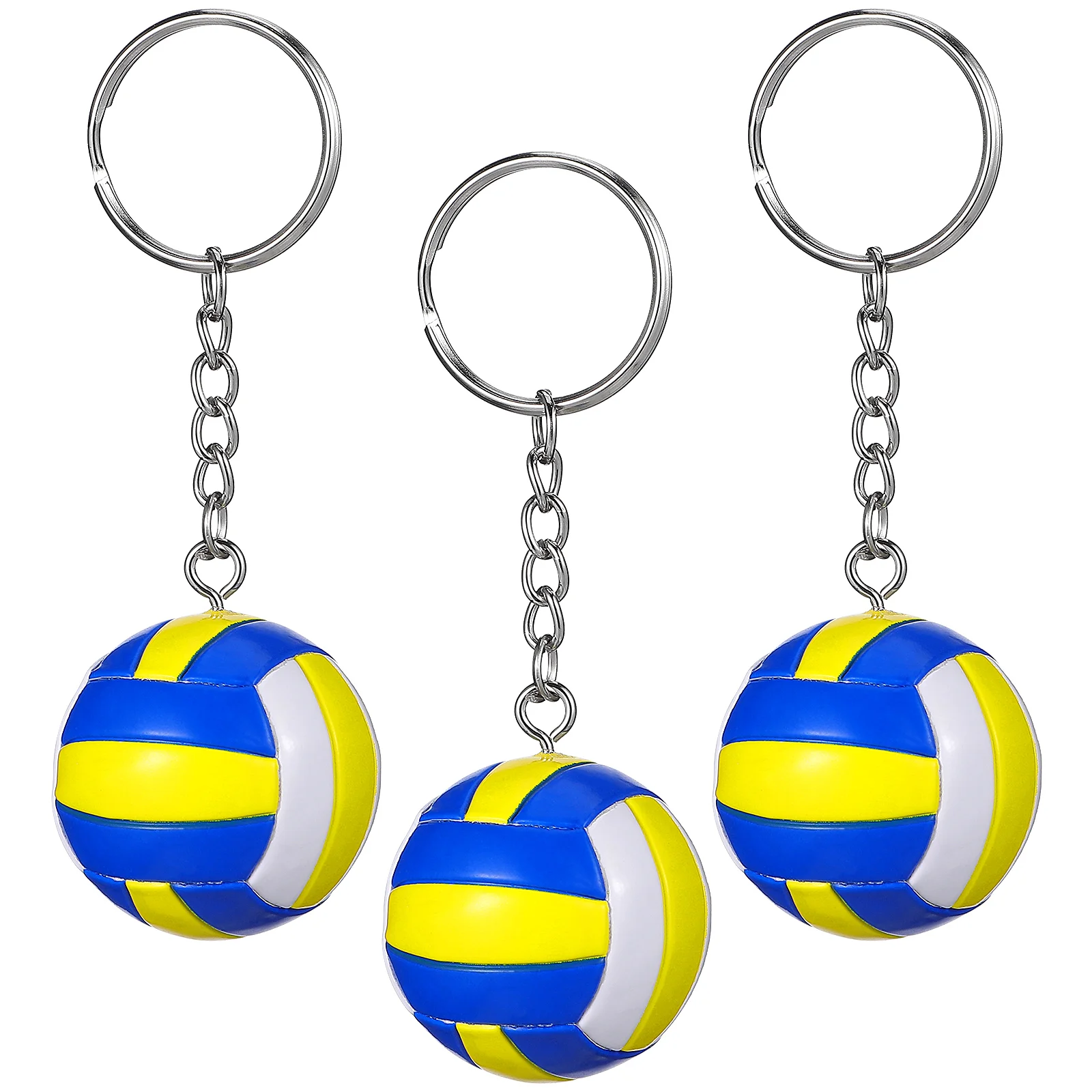 

3 Pcs Simulated Volleyball Keychain Fudge Sports Souvenir Prize Decorative Chains Player Charm Pu Gift Man Ring