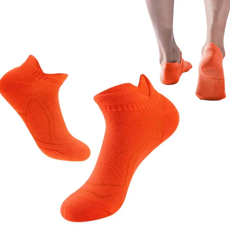 Athletic Running Socks Anti-Blister Comfort Ankle Socks Low Cut Compression Cotton Cushioned Socks For Workout Running Hiking