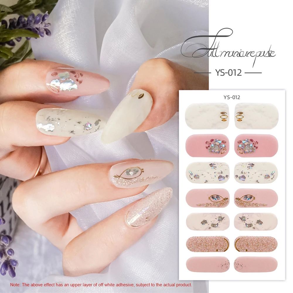 Adesivos de unhas florais para decoração, elegância francesa, adorável filme de esmalte para unhas, filme de esmalte sem assar, gel para unhas estilo japonês