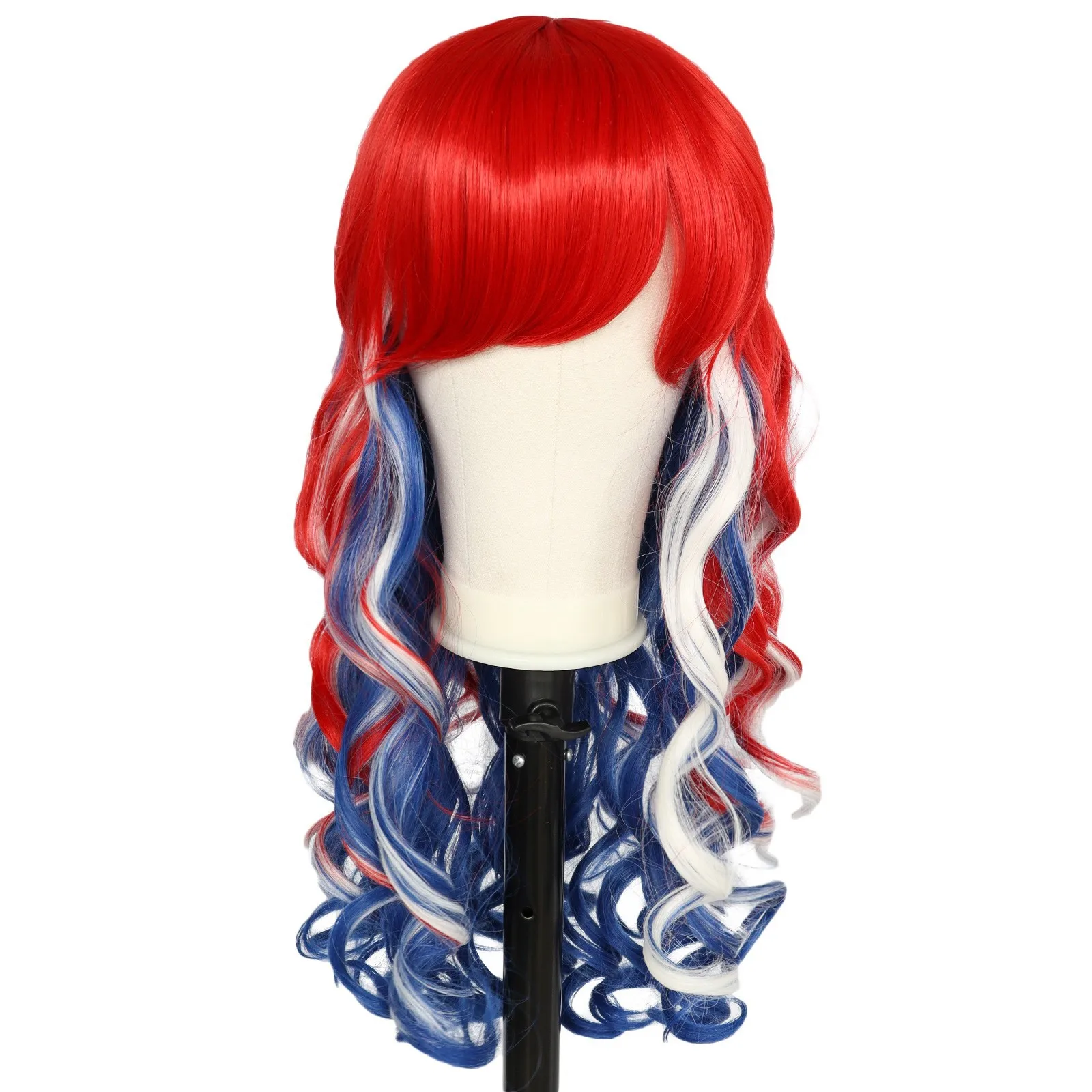 Women Rainbow Colorful Lolita Cosplay Harajuku Wigs Girl Role Playing Costumes Long Curly Hair Wig For Party Club Stage