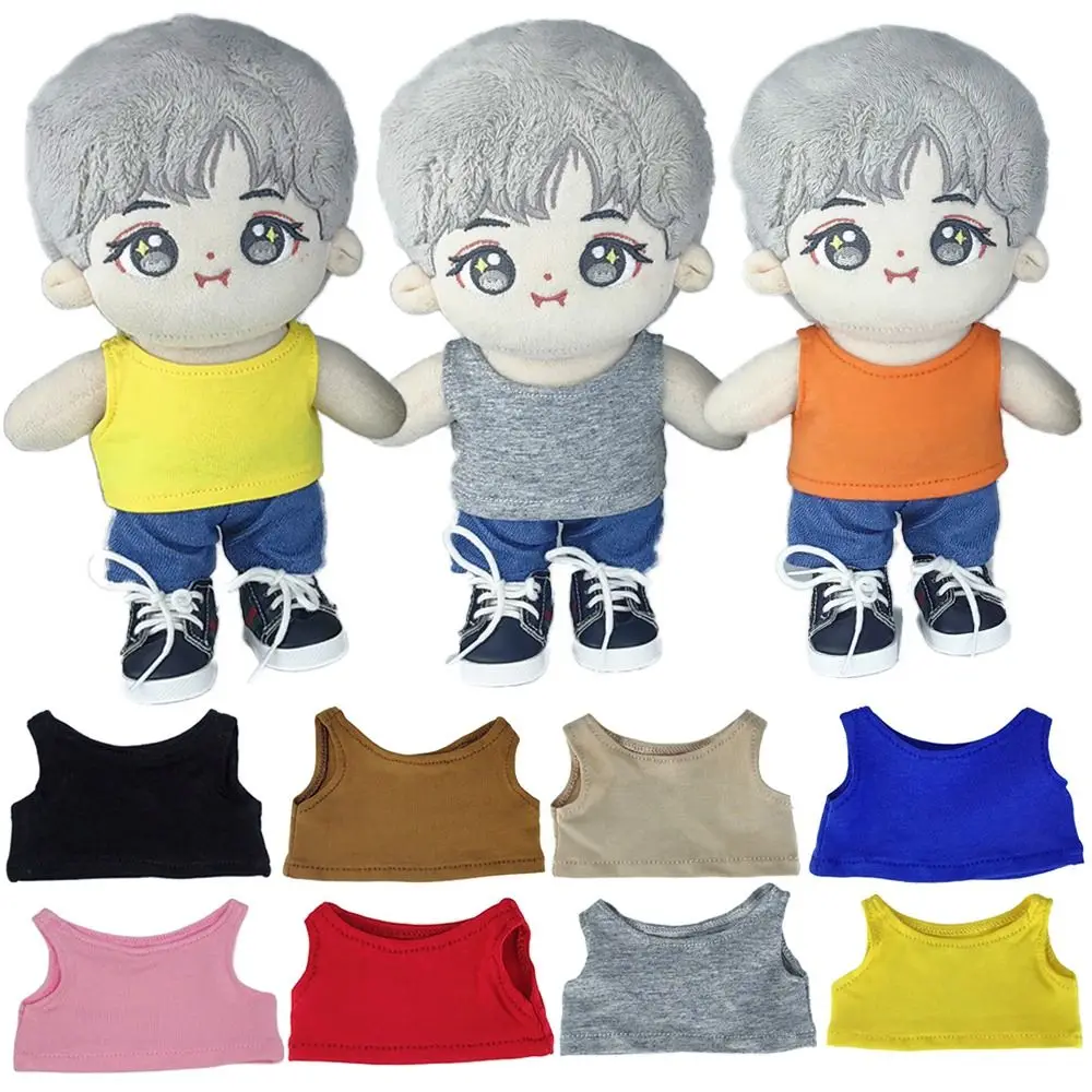 10cm Doll Vest Replacement Outfit Cosplay Sleeveless T-shirt Cotton Stuffed Dolls Clothes Gift DIY Accessories