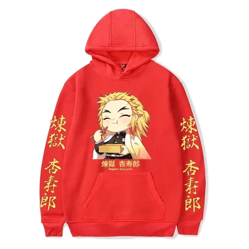 Japonya Anime şeytan Slayer Kawaii renson kyoujugraphic grafik baskı erkekler kadınlar sonbahar kış Harajuku kazak artı boyutu Hoodie