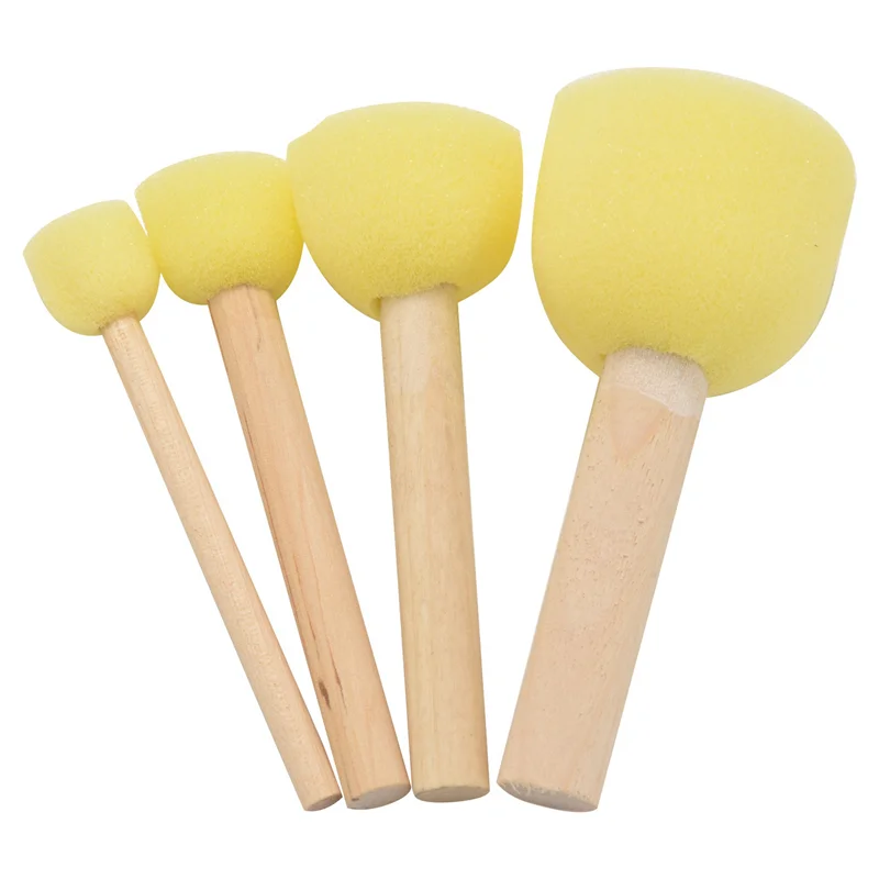 B23B 24X Pincel de esponja de espuma de tinta redonda em vários formatos e tamanhos, esponjas de aquarela para pintura, artesanato