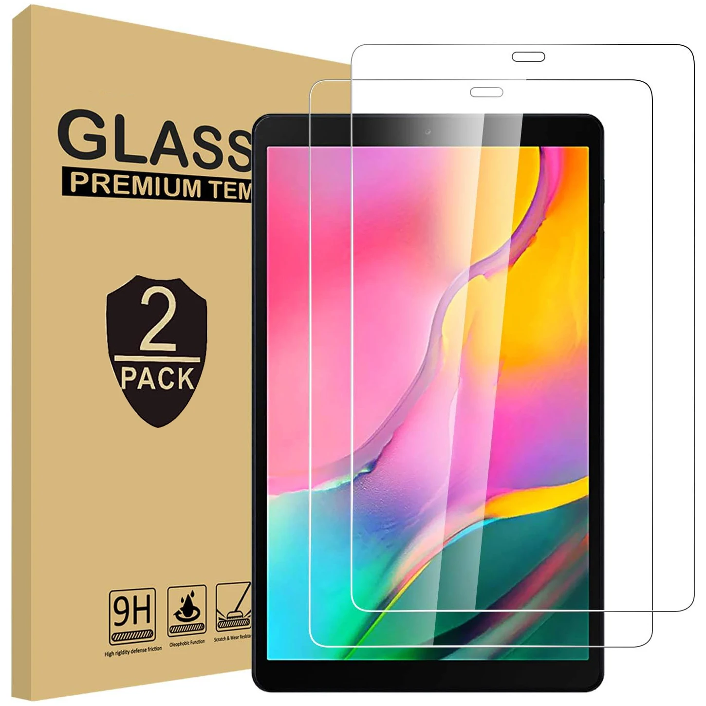 

2pcs 9H Tempered Glass For Samsung Galaxy Tab A 10.1'' 2019 SM-T510 SM-T515 Clear Screen Protector Anti Scratch Protective Film