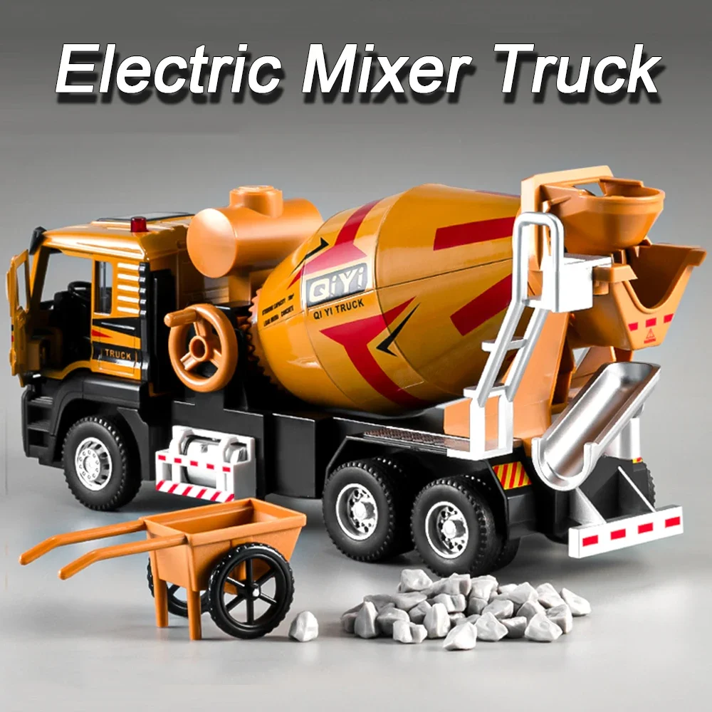 1:40 سبيكة شاحنة خلط كهربائية HQ-9 صاروخ سيارة دييكاست لعبة مجسمة الأبواب فتح ضوء الصوت التراجع المركبات لعب لغز الأطفال