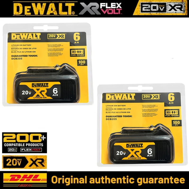 20V Genuine Dewalt Battery，6AH Lithium-ion Battery，Dewalt DCF845 DCF850 DCF911 DCF892  DCD800 DCD805 Power Tools Battery