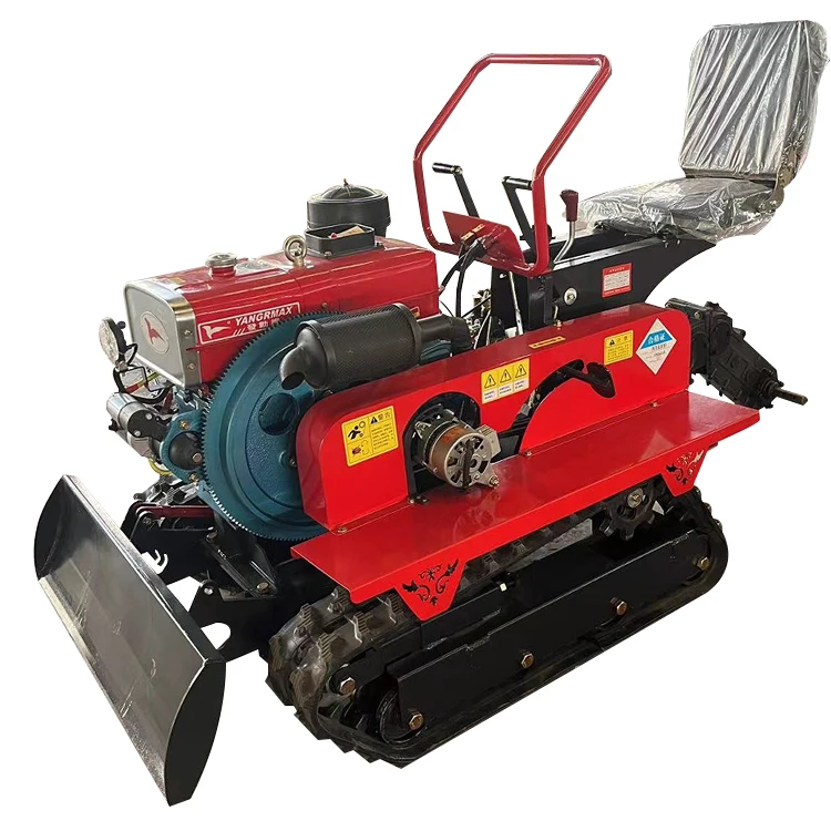 25 Horsepower Agricultural Greenhouse Orchard Multifunctional Diesel Rotary Tiller Riding Crawler Micro Tiller