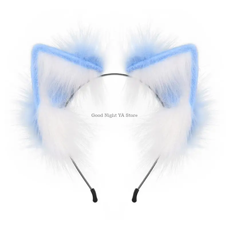 

Милые карнавальные повязки на голову с ушками лисы, плюшевые повязки для волос для женщин, макияж, фотография