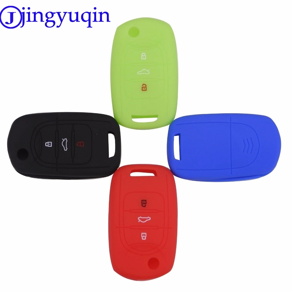 jingyuqin 10p Silicone 2017 Car Key cover Case Fob For Wuling macro light S1 folded key with a Gift box