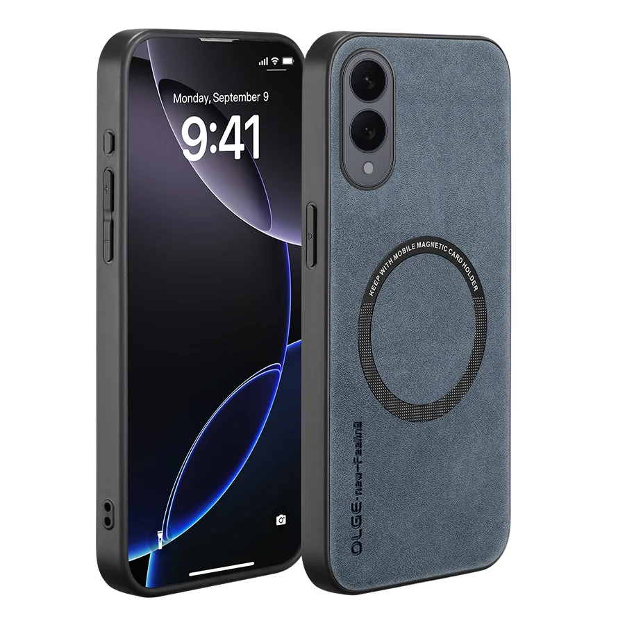 Magnetic Retro Leather Soft Case For Samsung Galaxy 25 24 23  22 21 20 Puls Ultra Wireless Charging Phone Case Cover