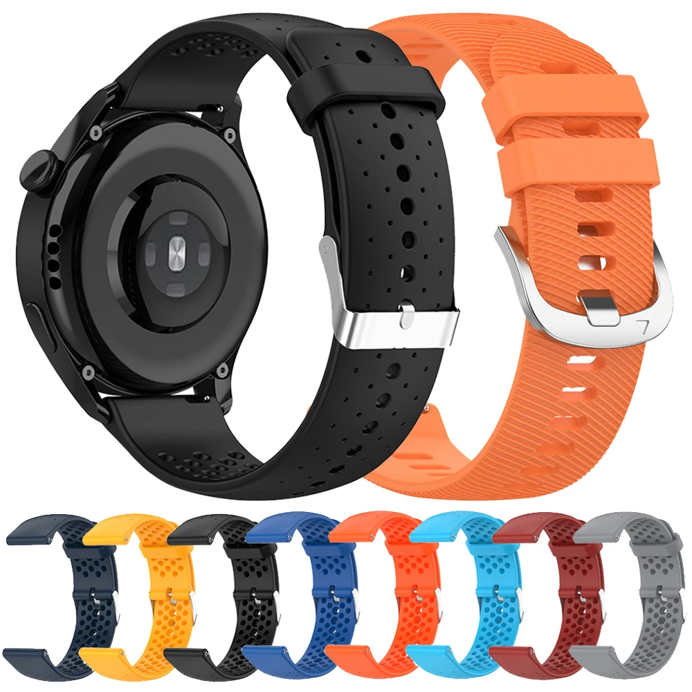 20 مللي متر 22 مللي متر سيليكون حزام ل Garmin Venu sq 2 3 Forerunner 570 265 165 Vivoactive 6 5 العصابات لساعة هواوي 5 كوريا تنفس