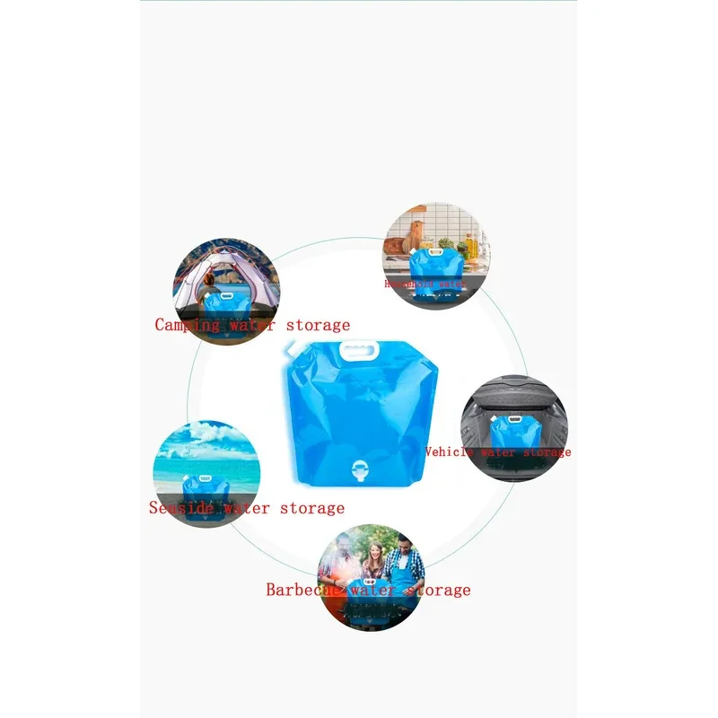 1/2/3pcs 5/10L Portable Camping Water Bag Foldable Drinking Water Bucket Large Capacity Water Container For Outdoor Travel image 4