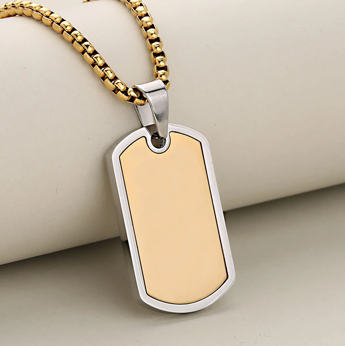 HNSP Militär-Hundemarken-Anhänger-Kettenhalskette für Männer, 316L Edelstahl, wasserdicht, Schmuckzubehör, Geschenk – Detail 8