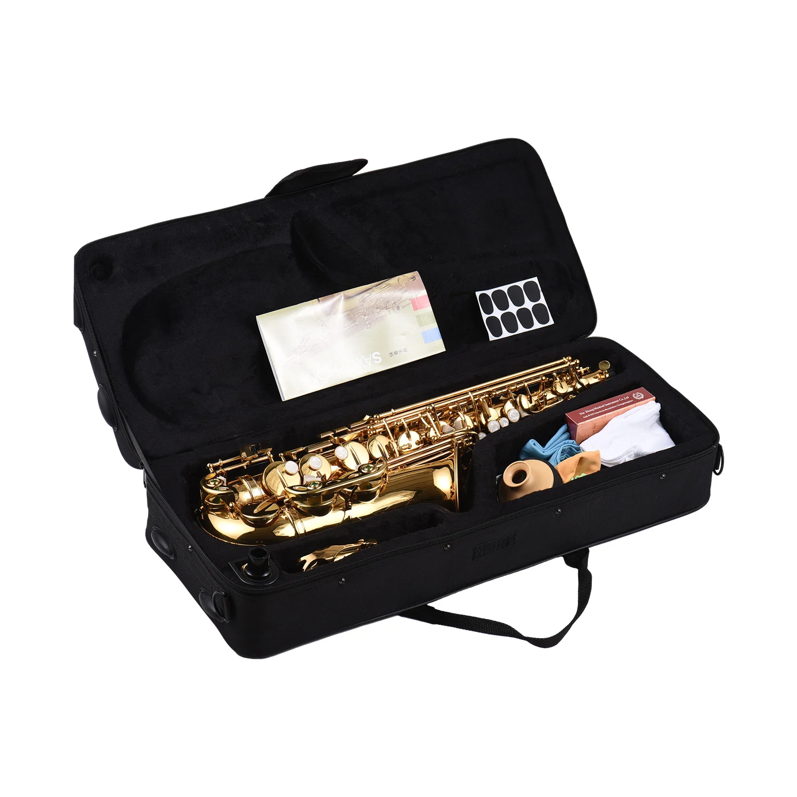 Eb Alto Saxophone Brass Paint 802 Key Type Saxophone Instrument with full set of Accessories for Professional Performance