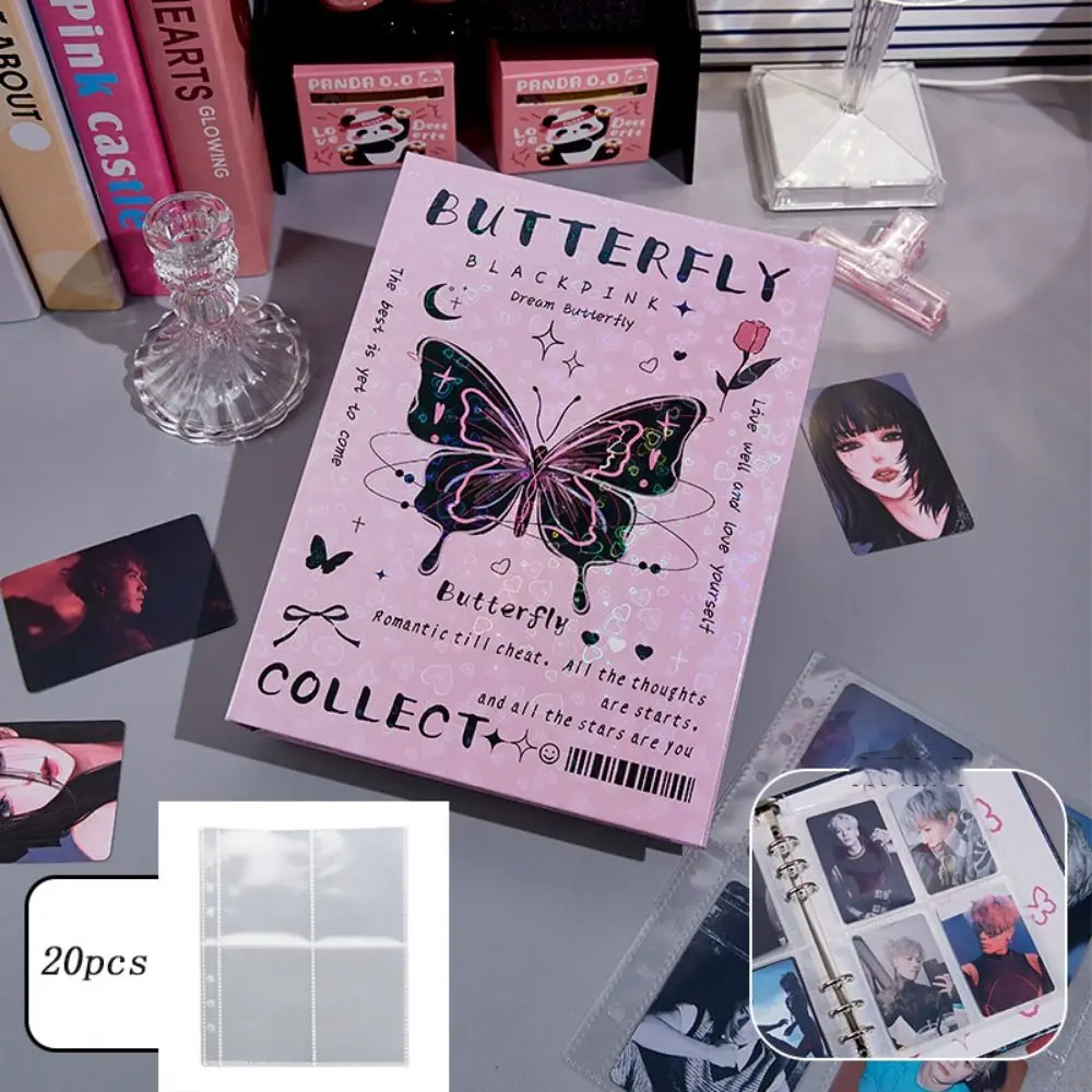 Schmetterling a5 Fotocard Binder sammeln Buch Buch Jacke Lose blatt a5 Idol Foto karten halter Laser Album Shell Idol Fotoalbum