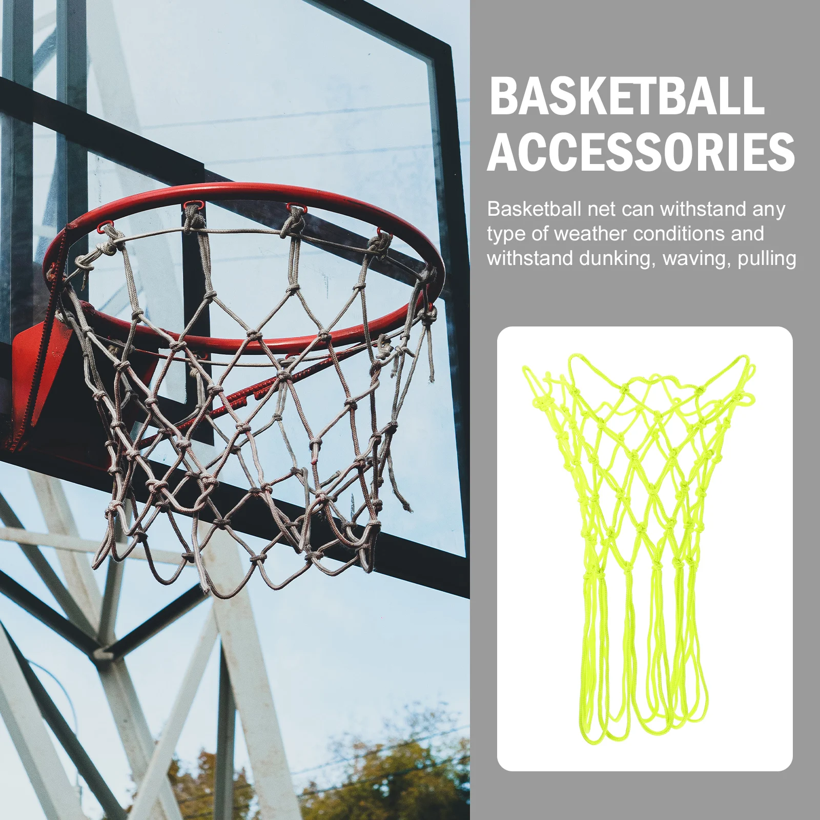 

Luminous Universal Basketball Durable Outdoor Competition Net Replacement Braided Mesh Professional Nylon Net For