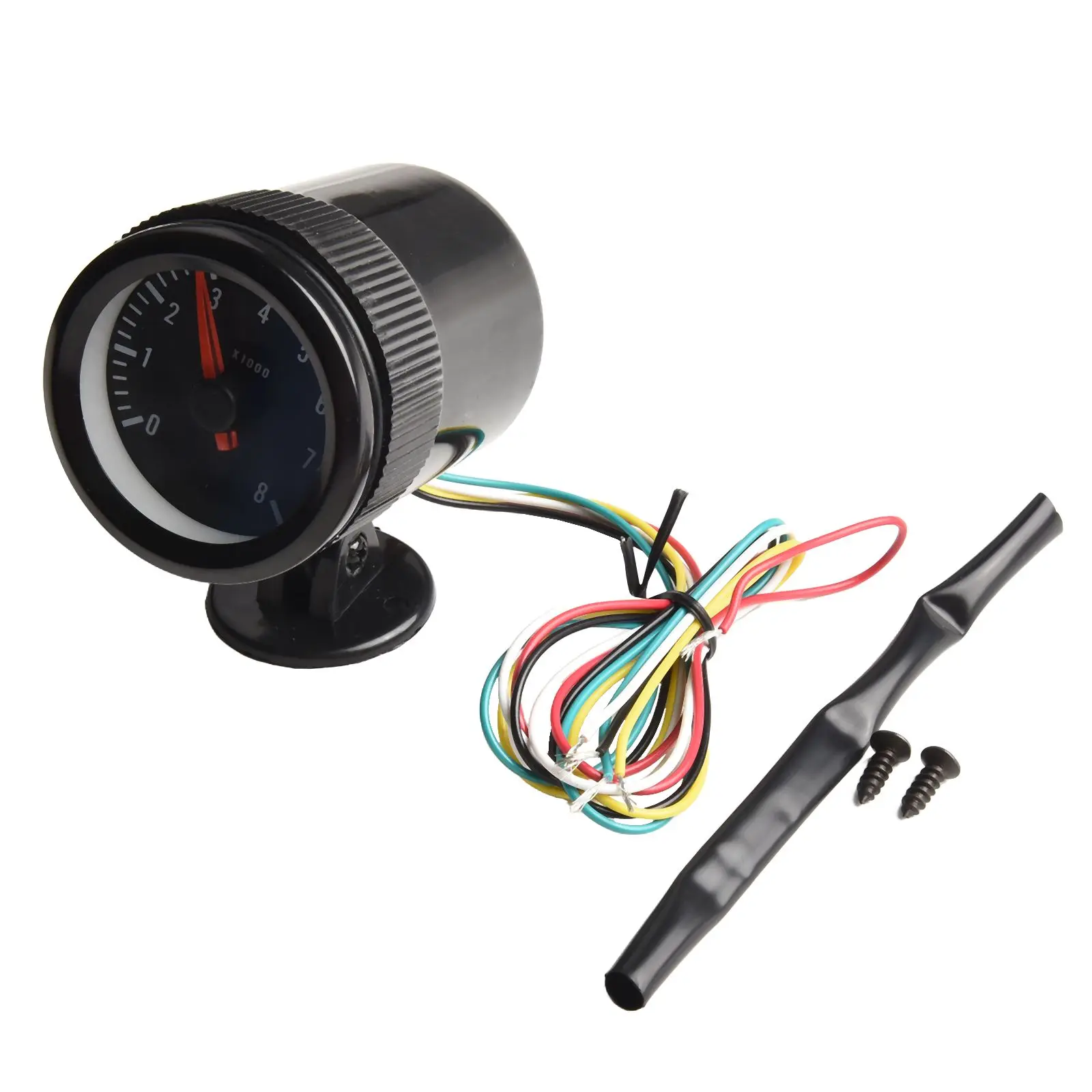 Gauge In In Diameter Car Tachometer Gauge Tachomet Gauge Meter 0-8(x1000) RPM 52mm Diameter Black Plastic RPM Gauge