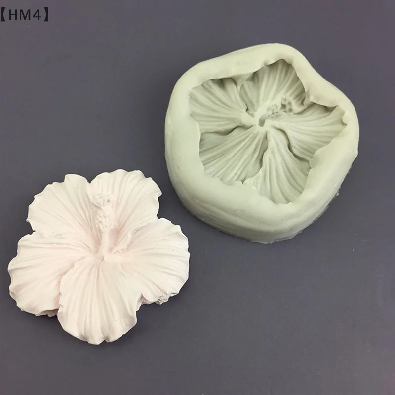 Hibiscus Shaped DIY Molds Fondant Moulds Chocolate Moulds Cake Decorating Gadgets Silicone Material Handmade Baking Accessories