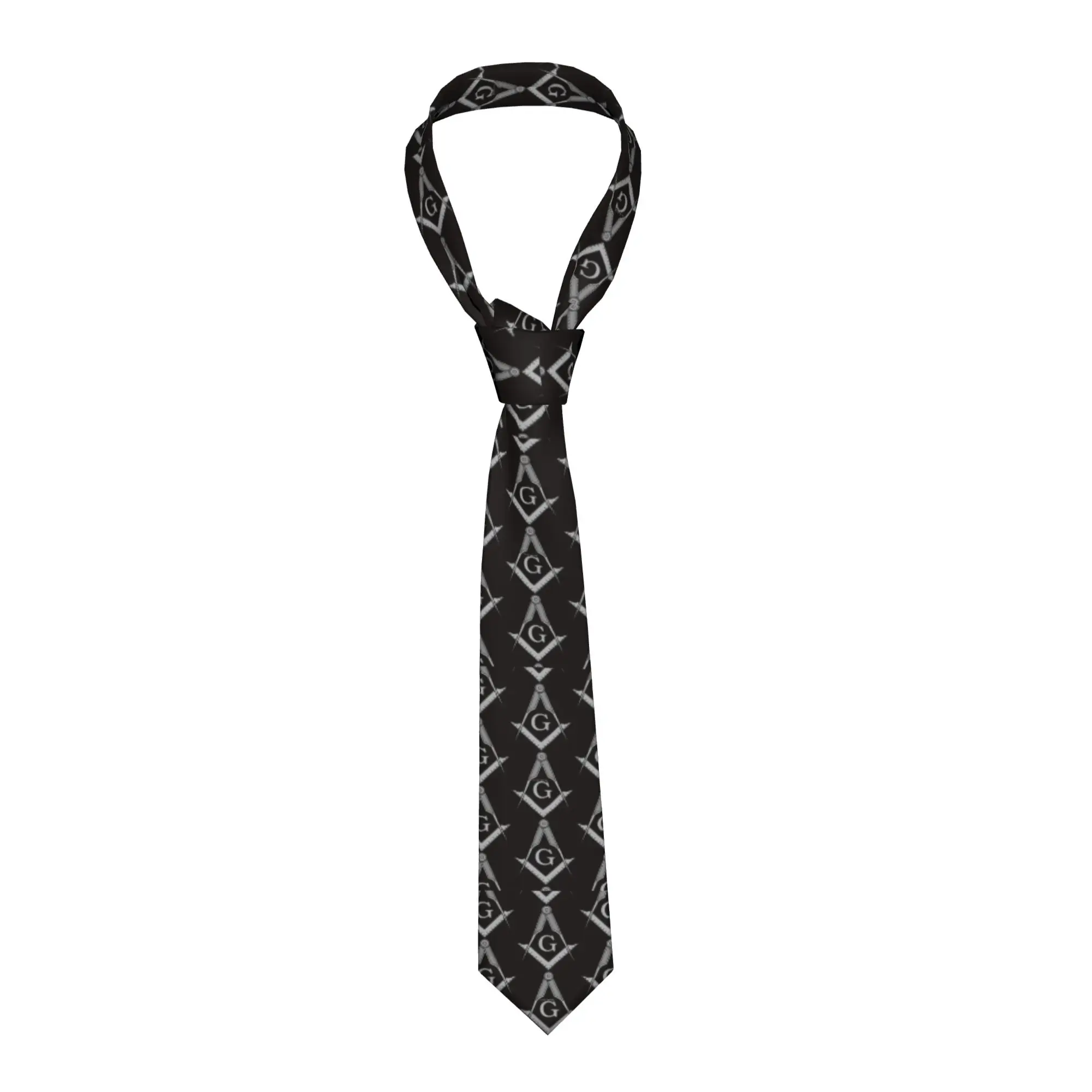 Masonic Freemason Symbol Tie Freemasonry Business Neck Ties Male Novelty Casual Necktie Accessories Quality Printed Collar Tie