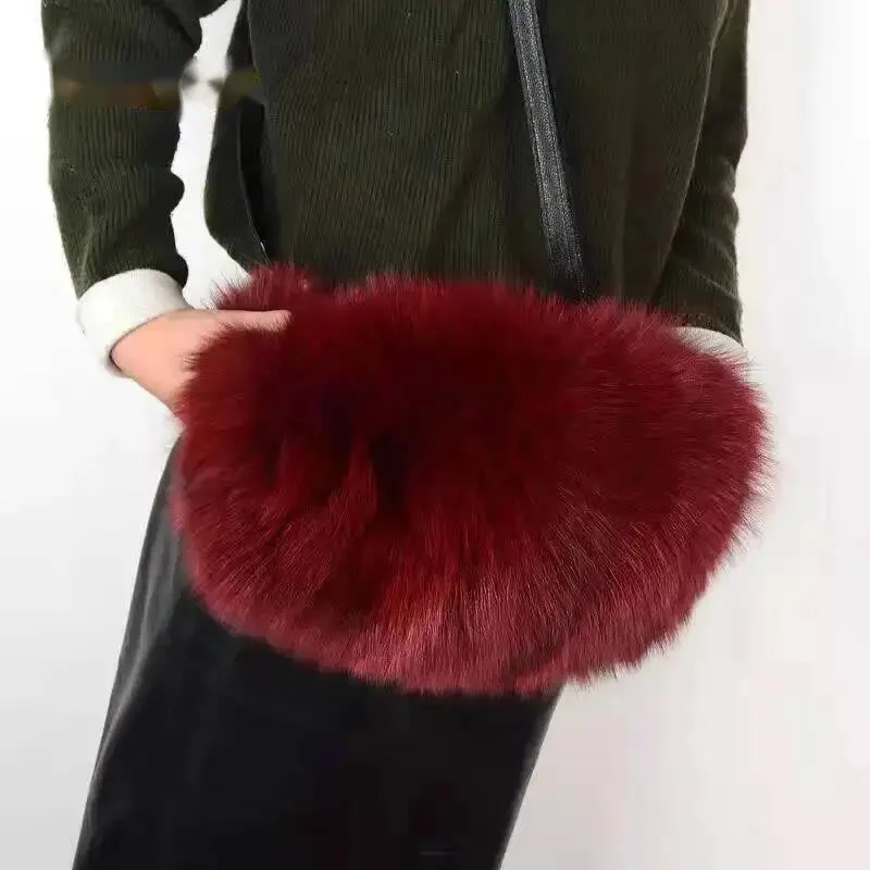 Bags For Women 2021 New Luxury Handbags Ladies Designer Fashion One-shoulder Messenger Fox Fur Hand Warmer Girl Hand Bag