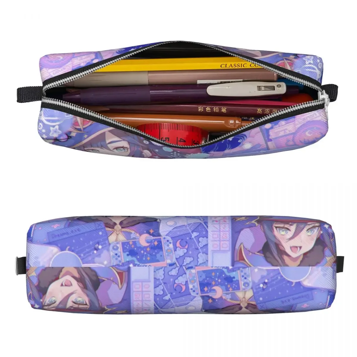 Classic Mona Genshin Impact Anime Girl Pencil Case Anime Girl Pencilcases Pen Box for Girl Boy Large Bag Office Gift Accessories