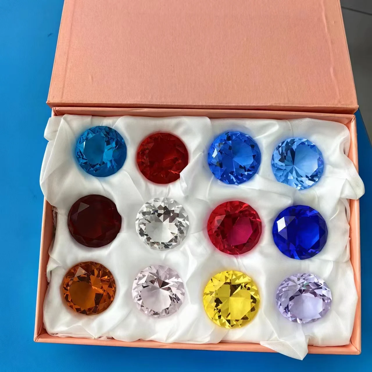 A Box of Colors Glass Giant Crystal Diamond Paperweight Table Decor DIY Jewelry Craft Home Wedding Christmas Ornament Gifts