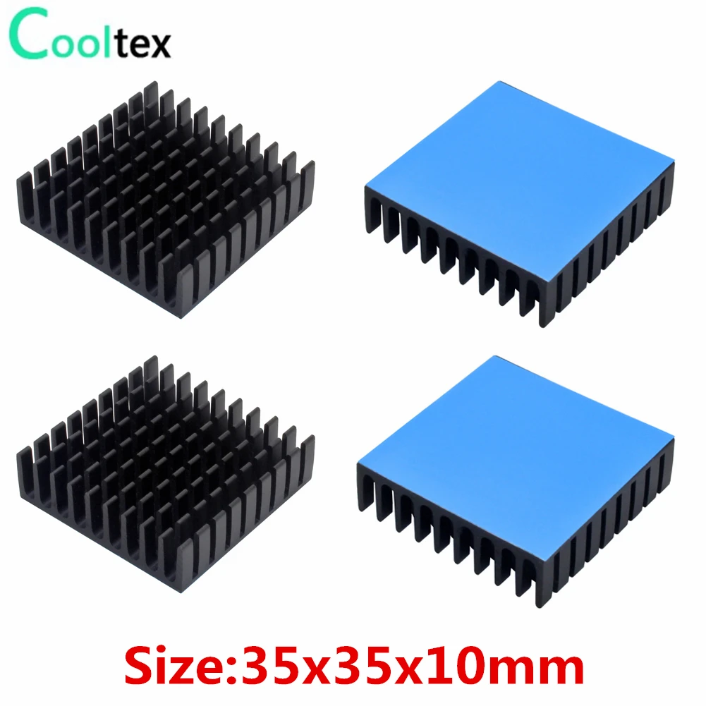 20pcs 35x35x10mm Aluminum Heat sink cooler Cooling Radiator HeatSink for Electronic Chip IC LED With Thermal Conductive Tape