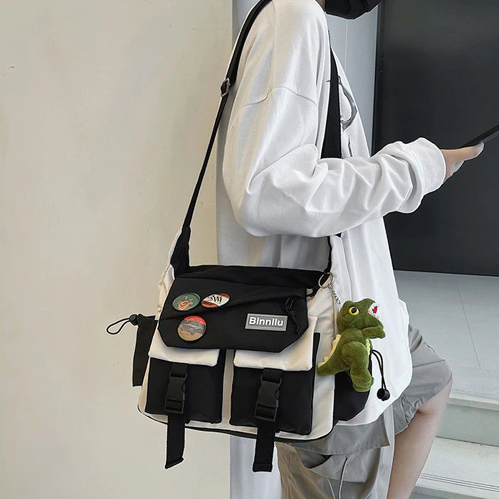 Canvas Messenger Bag Youth Ladies Fashion Shoulder Bag Student Large Capacity Female Crossbody Bags Woman Man Packet 2024 New