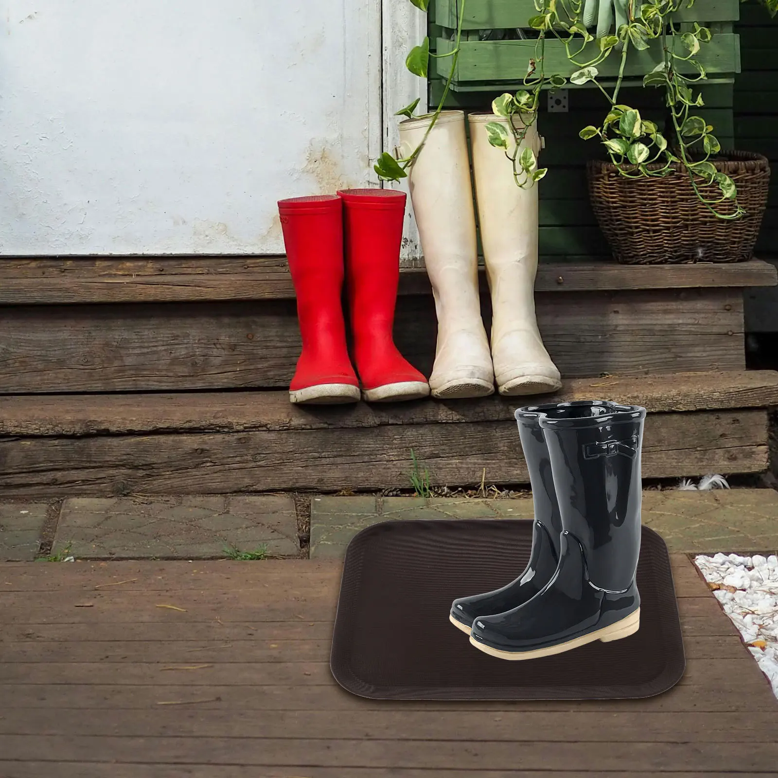 

Large Capacity Plastic Shoe Tray Multi-Functional Non-Slip Boot Storage Mat for Entryway Hallway Car Trunk Sundries Organizer