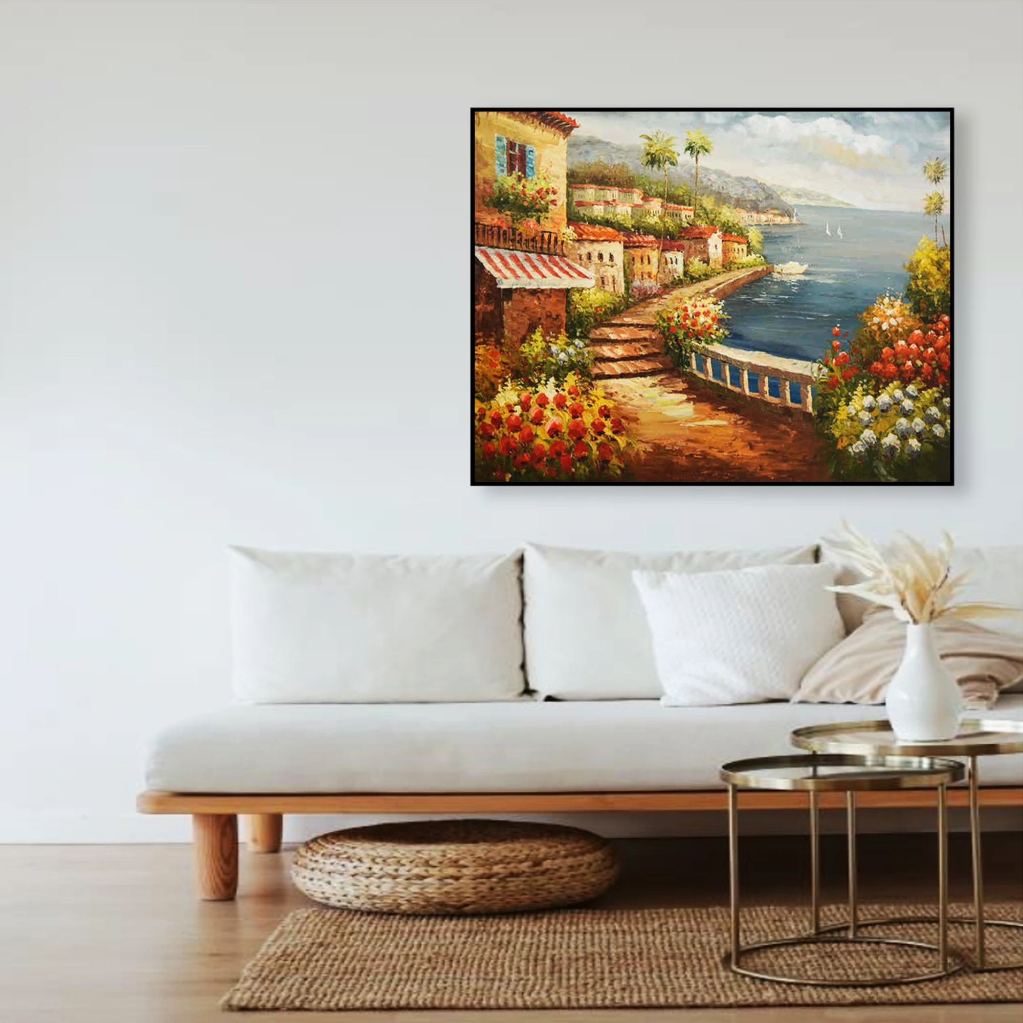Handmade Beautiful Scenery Oil Painting on Canvas Art Supplies Drawing Seascape Oil Painting Scenery Art Oil Painting