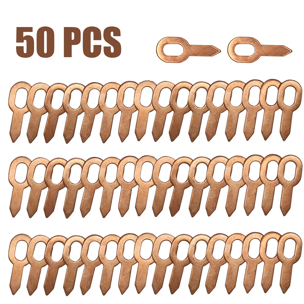 50 anillos de extracción de abolladuras chapados en cobre y hierro, anillos OT para soldadura por puntos en reparación de carrocerías, accesorios para herramientas de eliminación de abolladuras de automóviles