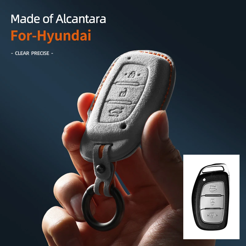 

Alcantara Car Key Case Cover Holder Key Shell Buckle For Beijing-Hyundai Sonata Ix25 Tucson Reina Ix35 Accessories