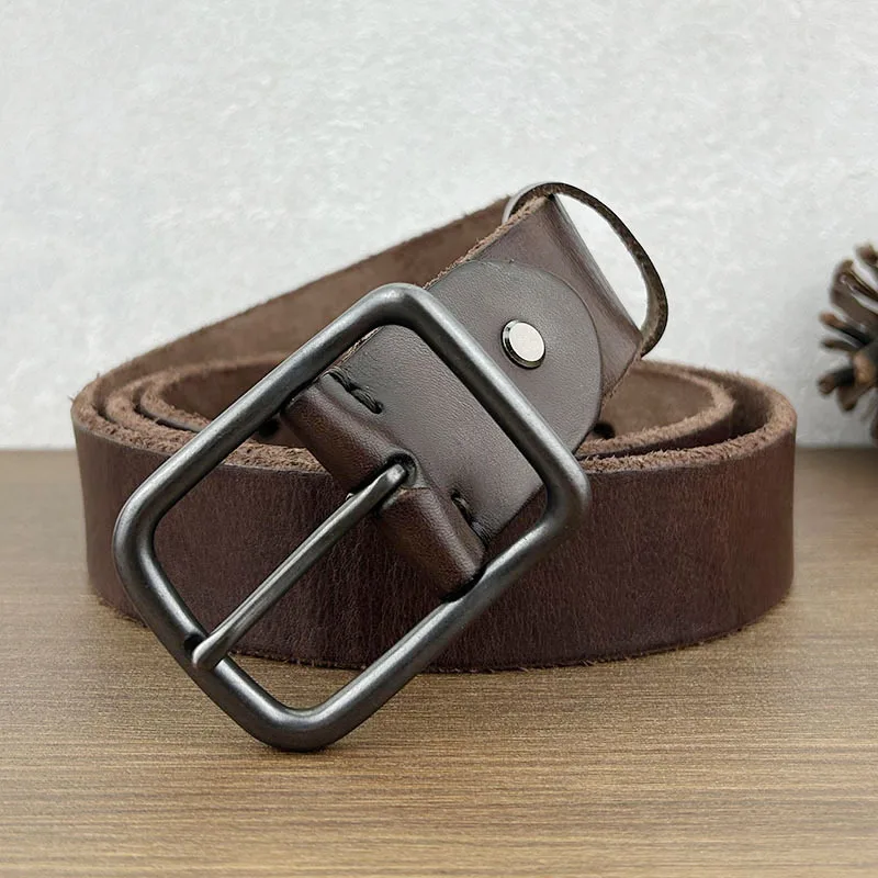 2024 New Genuine Leather Business Casual Needle Buckle Belt Korean Edition Versatile Jeans For Men And Women Daily Use Bandwidth