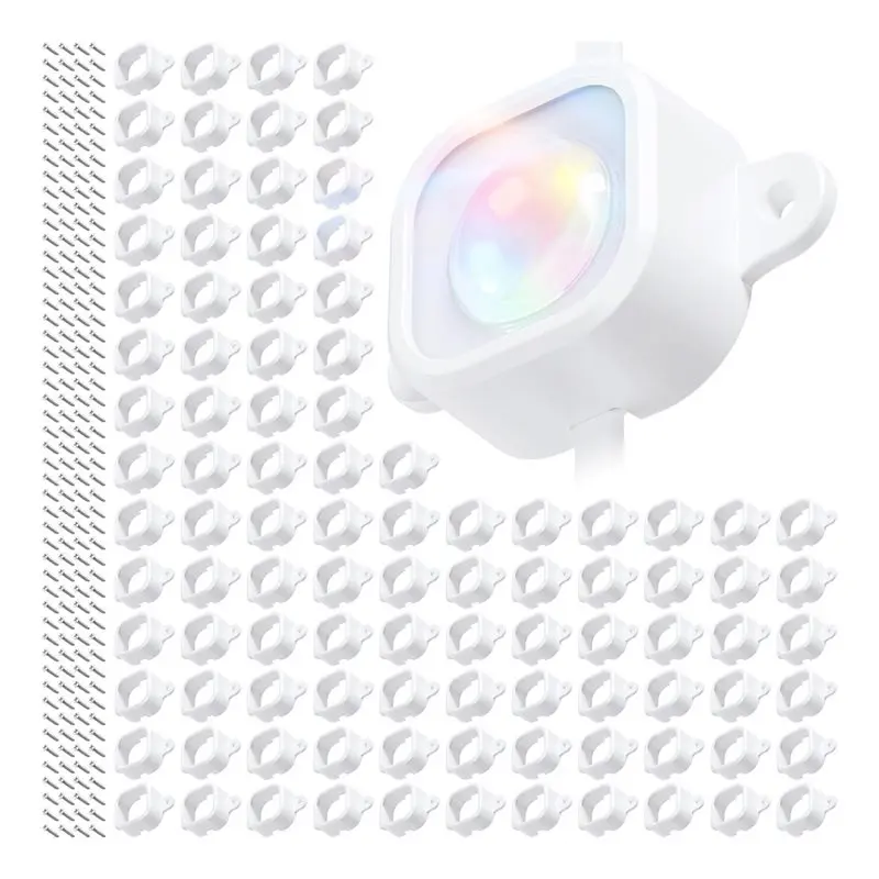Extension Holder For Govee H706, 100Pcs Light Clips& Mounting Brackets For Govee H706 Pro Permanent Outdoor Lighting System