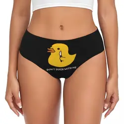 Custom Don't Duck With Me Rubber Ducky Switchblade Brief Panties Women Breathable Stretch Underwear