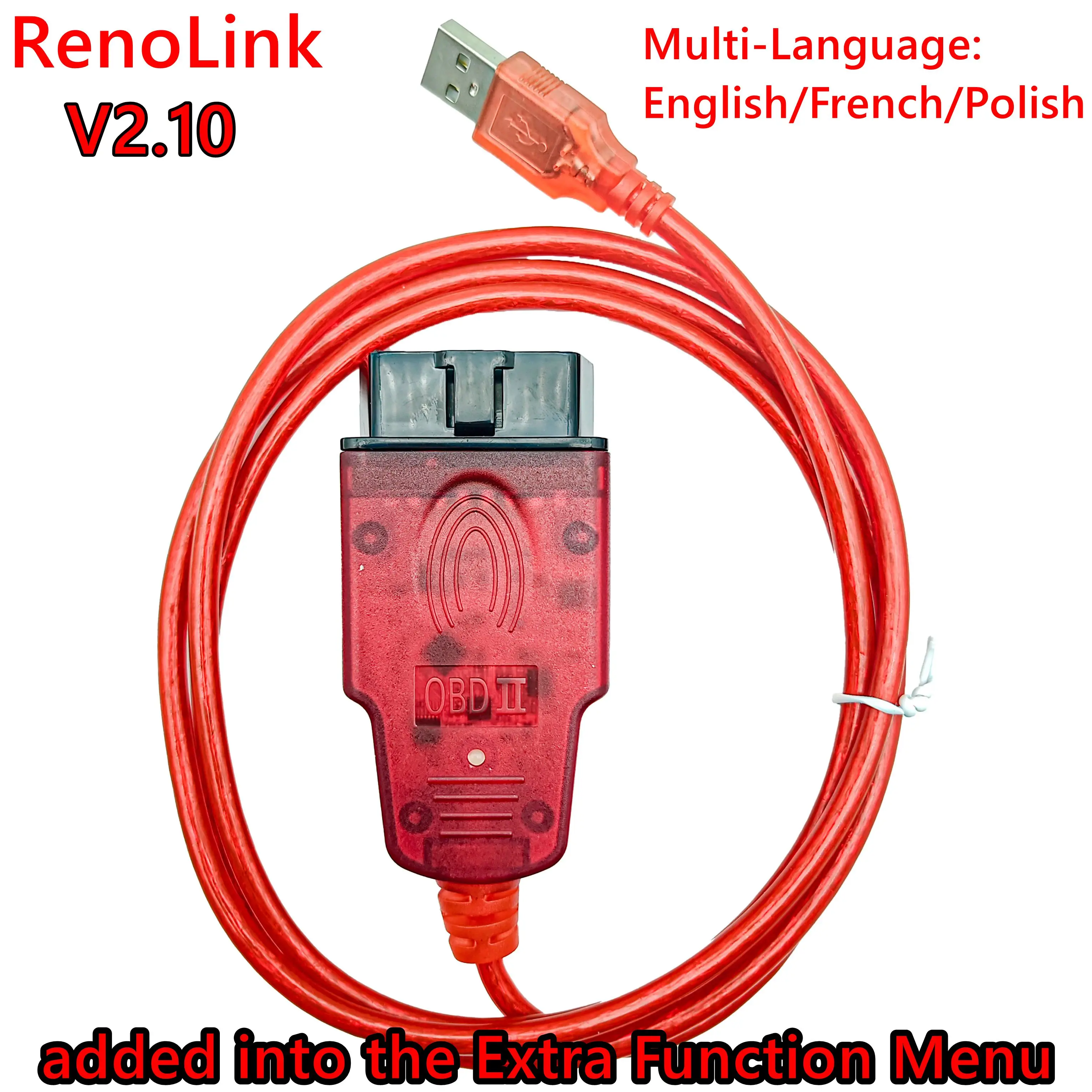 2024 New！！！Renolink V1.99 /V2.10 OBD2 Cable for Renault Car Auto Tool ECU Tuning/air-ba9 Reset/ECM UCH Key Programmer Interface