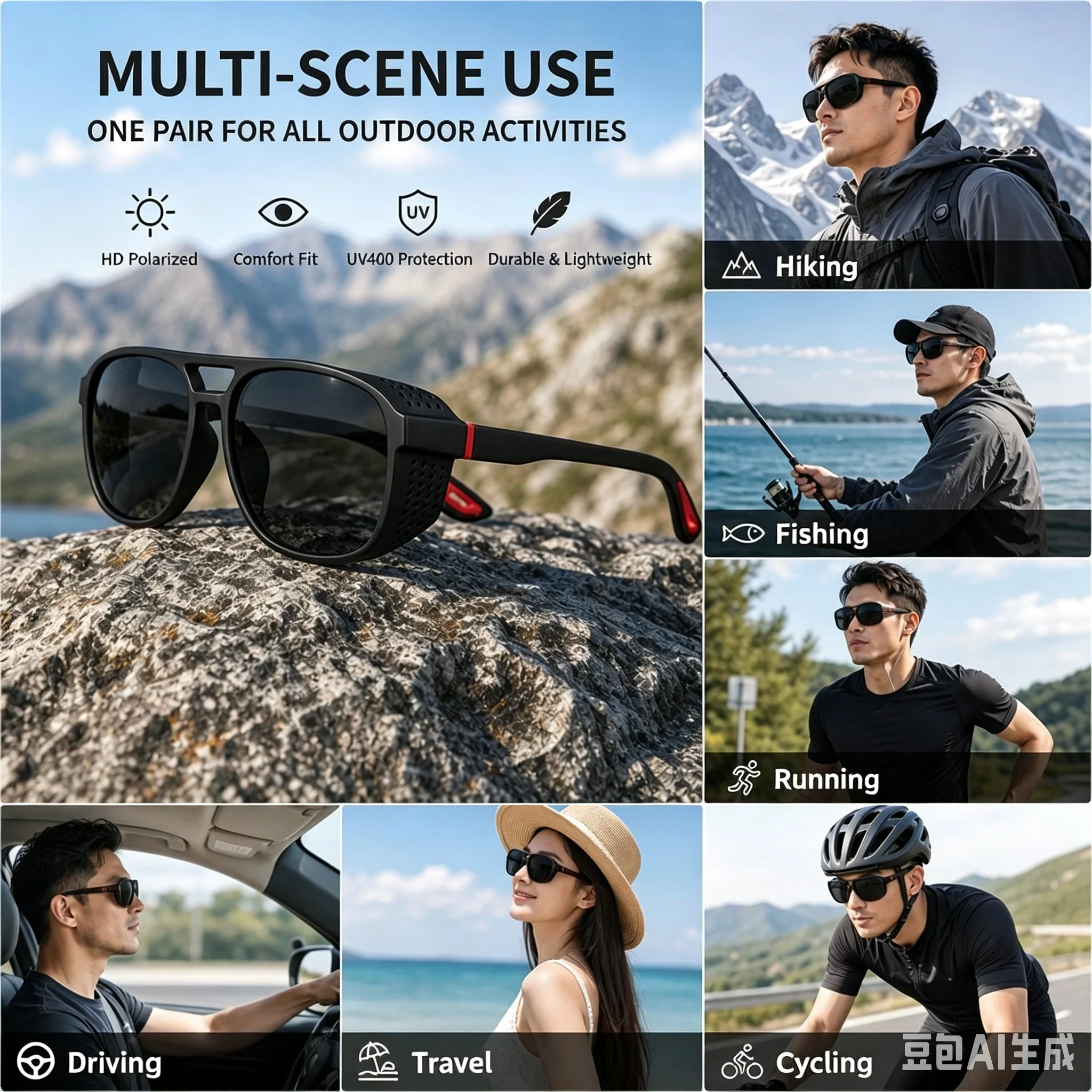 New Professional Sports Sunglasses - Polarized Windproof UV400 for Cycling Running Outdoor Enthusiasts 1pcs UV400 Glasses